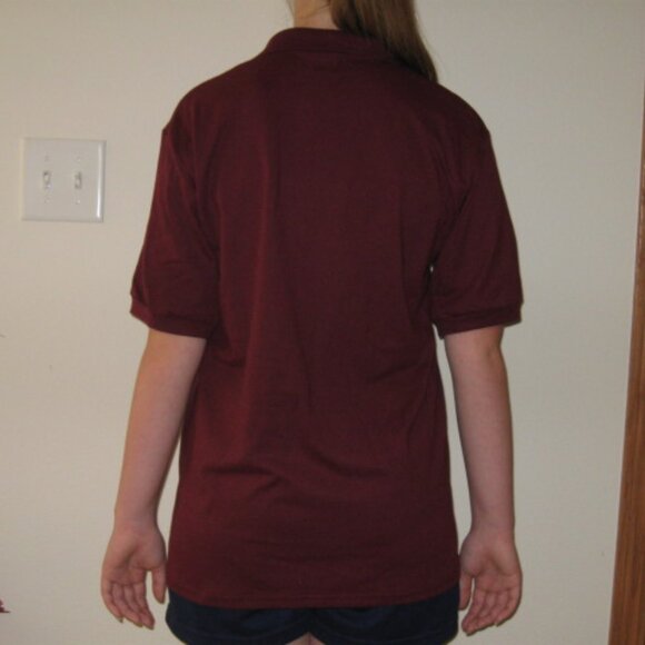 HANES UNISEX MEN'S SIZE SMALL (34 - 36) BURGUNDY POLO / GOLF SHIRT WOMEN'S NWT - Picture 6 of 10